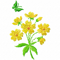 Flowers And Tree Embroidery Design 8